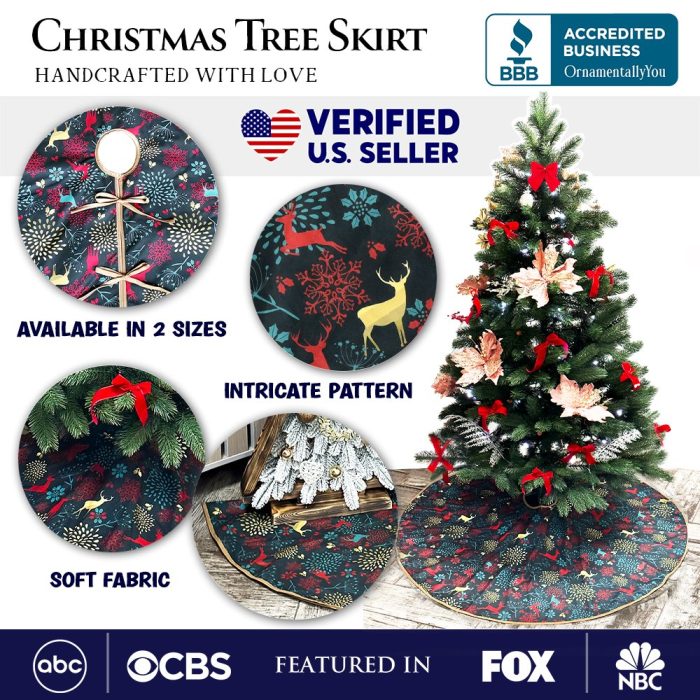AttributeImage 01GoldandRedDeerDecorationPatternHolidayTreeSkirt