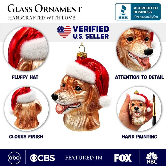 AttributeImage 01GoldenRetrieverGlassChristmasOrnament LabradorTreeDecoration