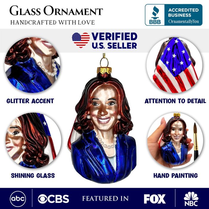 AttributeImage 01KamalaHarrisGlassChristmasOrnament PromotionalDemocratKeepsake