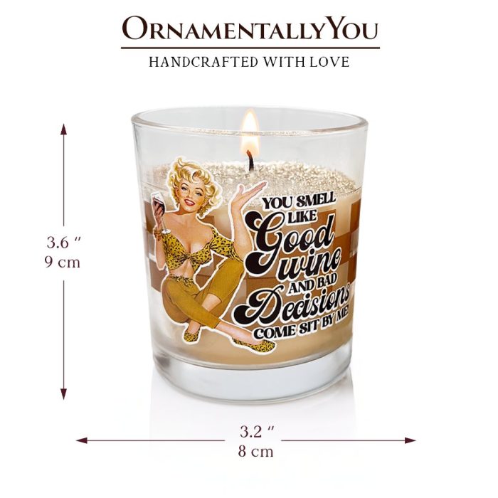 AttributeImage 02RetroSassCandleYouSmellLikeGoodWineandBadDecisions LemonScentedFunnyHousewifeGift