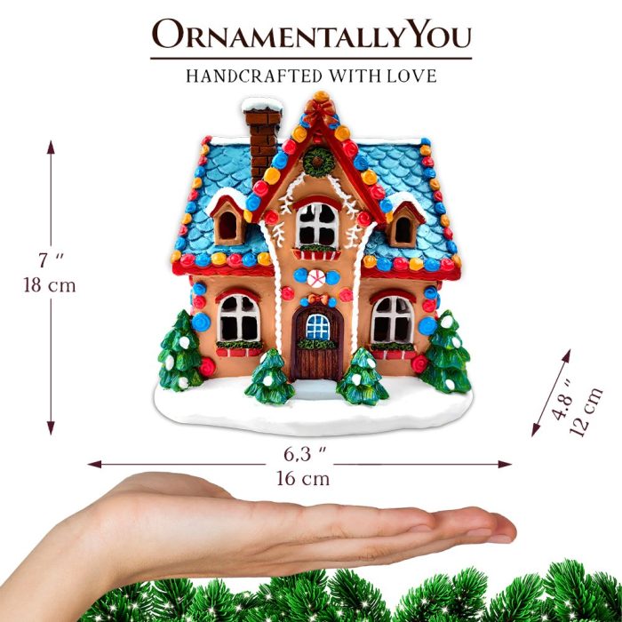 AttributeImage 02WhimsicallySweetGingerbreadHomeLightedChristmasDecoration 7LEDTableFigurineHolidayDecor