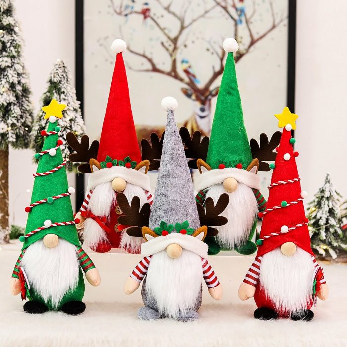 FORPRODUCTFestiveFivesomeMerryGnomeCrewSetof5 PlushHolidayChristmasHomeDecor6