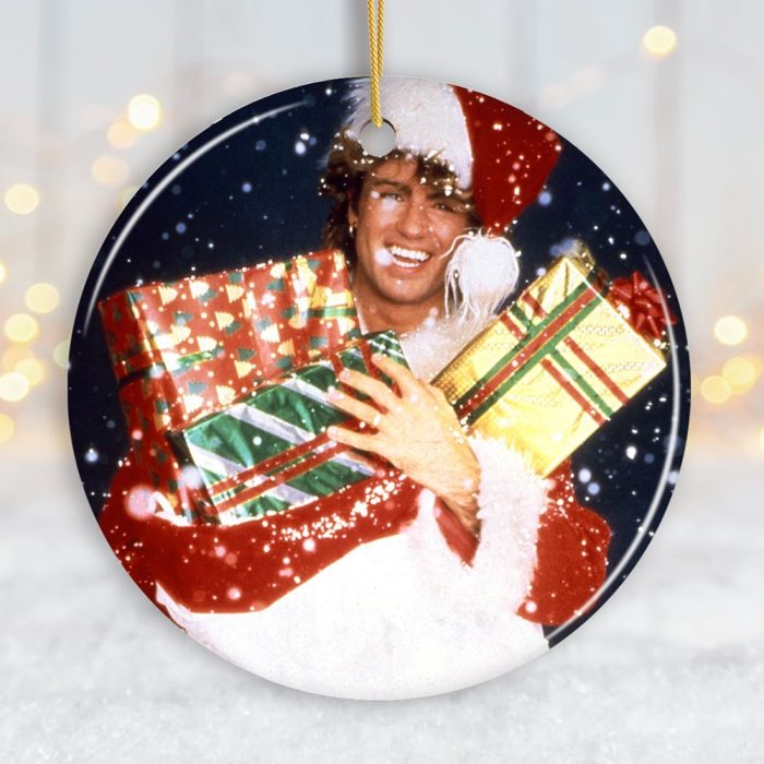 FORPRODUCTGeorgeMichaelChristmasOrnamentcopper wire string with christmas bokeh led lights snow ideal websites magazines layoutsMockupGroup 08 1