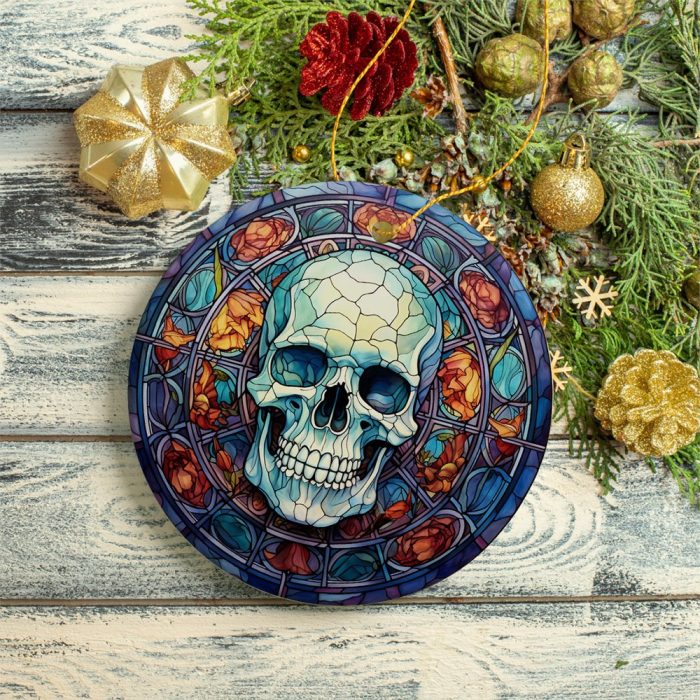 FORPRODUCTGhastlyGrinSpookyHalloweenSkullStainedGlass3