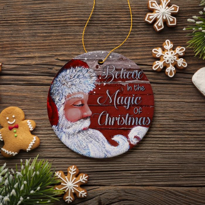 FORPRODUCTVintageSantaBelieveintheMagicofChristmasOrnament3DRealisticWhiteOrnamentMockup 01