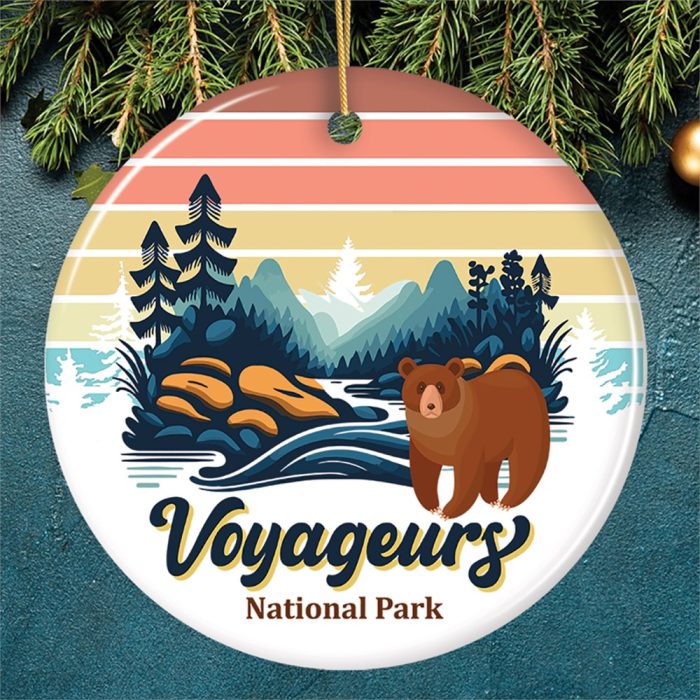 FORPRODUCTVoyageursNationalParkRetroStyleOrnament MinnesotaUSATouristAttractionandGiftMockup 09