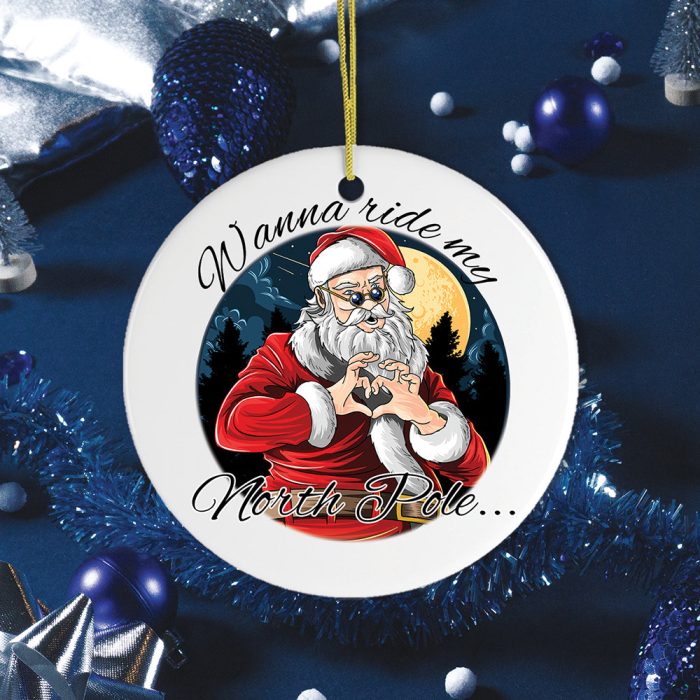 FORPRODUCTWannaRidemyNorthPoleDirtySantaJokeOrnamentandBlueChristmasAttributesBackgroundChristmasCircleMockup