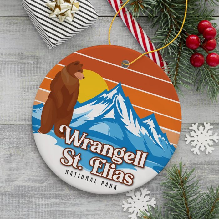 FORPRODUCTWrangellSt.EliasNationalParkRetroStyleOrnament AlaskaUSATouristAttractionandGift3DMockup 10