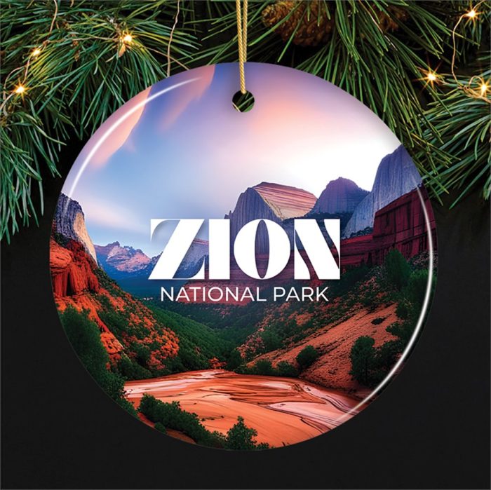 FORPRODUCTZionNationalParkRetroOrnament UtahTouristAttractionSouvenirandGiftMockup 09