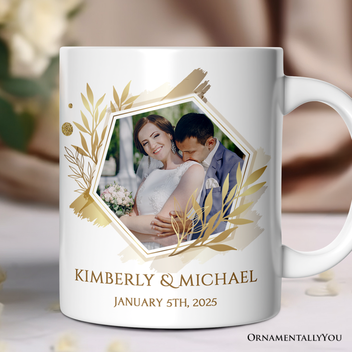 For Product 01 Wedding Photo Upload Personalized Mug Anniversary Keepsake Custom Gift Mug Mockup 04