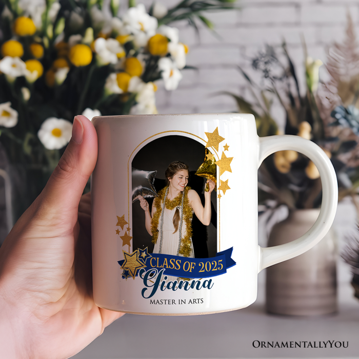 For Product 02 Graduation Photo Upload Personalized Mug Prom Party Custom Gift with Name 3D Realistic Mockups Mug 76