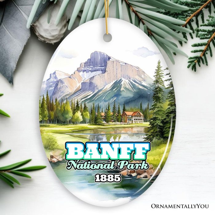 ForProduct 01BanffNationalParkParadiseOrnament Canada sNaturalWondersTravelerSouvenirMockupGroup 05