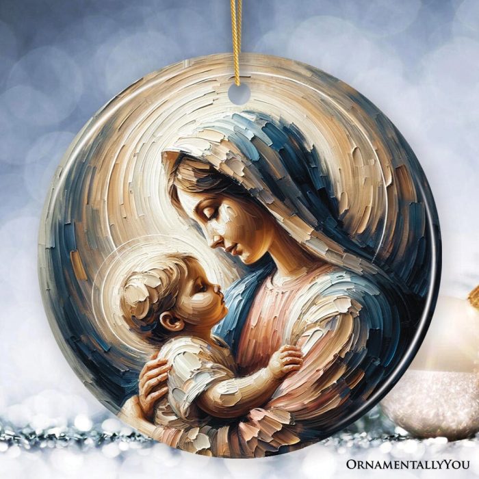 ForProduct 01VirginMaryandBabyJesusGentleEmbraceCeramicOrnament IconicOilPaintingChristmasDecorationSouvenirMockupGroup 05