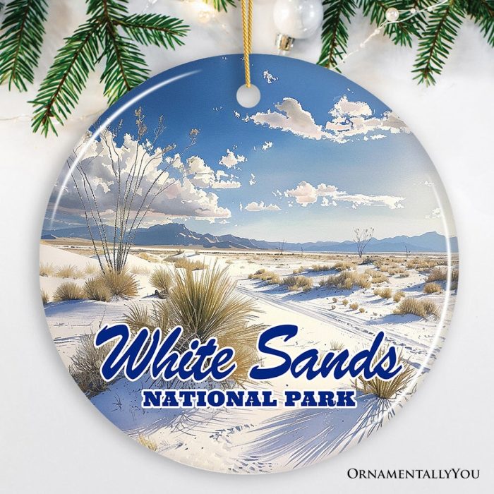 ForProduct 01WhiteSandsNationalParkScenicCeramicOrnament NewMexicoSouvenirChristmasDecorationMockupGroup 05