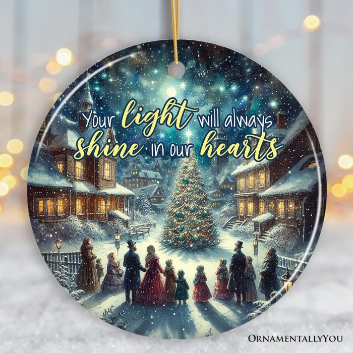 ForProduct 01YourLightwillAlwaysShineinOurHeartsOrnament EnchantingVictorianChristmasMemorialGiftMockupGroup 08
