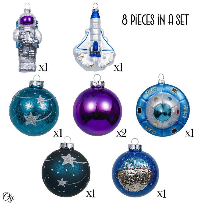 ForProduct 02GalacticSpaceThemeGlassOrnamentBundle PurpleStarPatt
