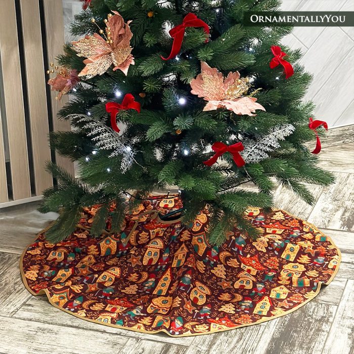 ForProduct 02GnomeFolkPatternVintageChristmasTreeSkirt