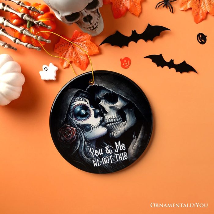 ForProduct 02GothicSkullCoupleYou MeWeGotThisOrnament ChristmasGiftforLovers3DRealisticMockup 17