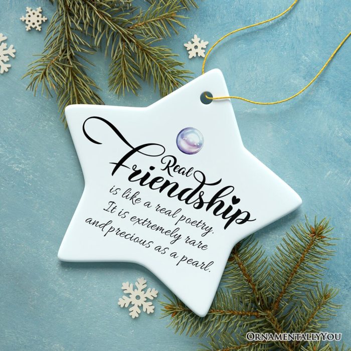 ForProduct 02RealFriendshipisasPreciousasaPearlOrnament ChristmasGiftforBestFriends3DRealisticMockup 05