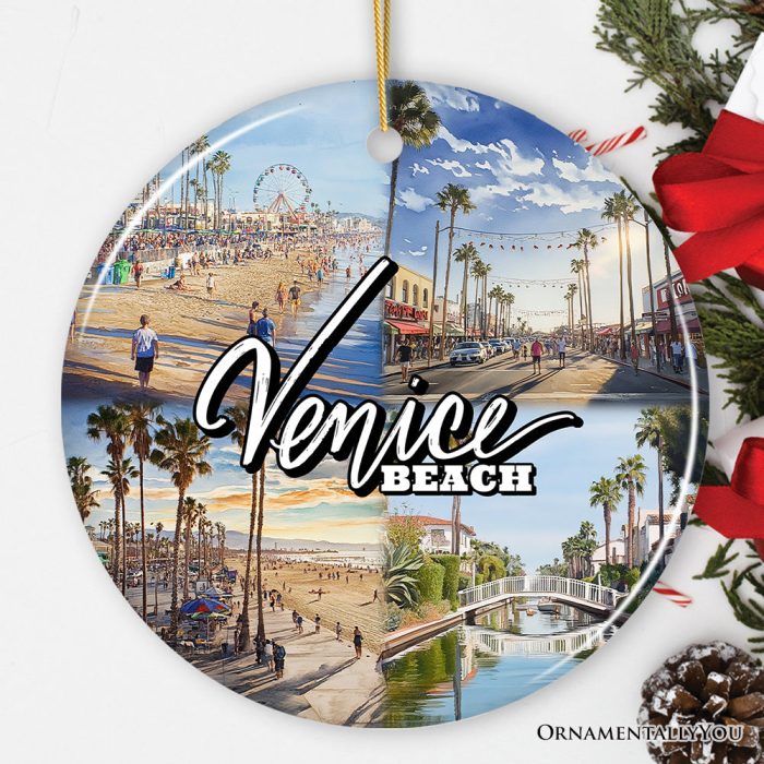 ForProduct 02VibrantVeniceBeachOrnament CalifornianCoastalUrbanChristmasGiftandKeepsakeMockupGroup 02 02
