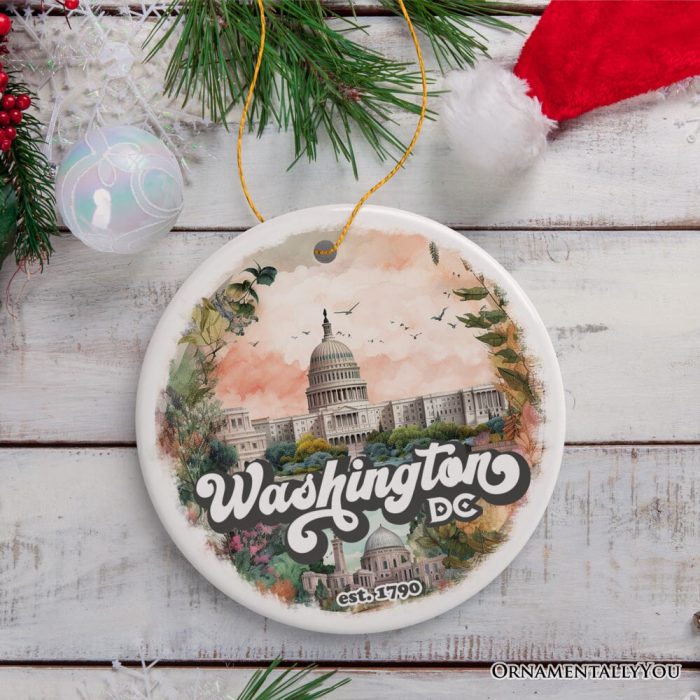ForProduct 02WashingtonDCVintageCapitolBuildingOrnament UnitedStatesCapitalGiftSouvenir3DRealisticMockup 08