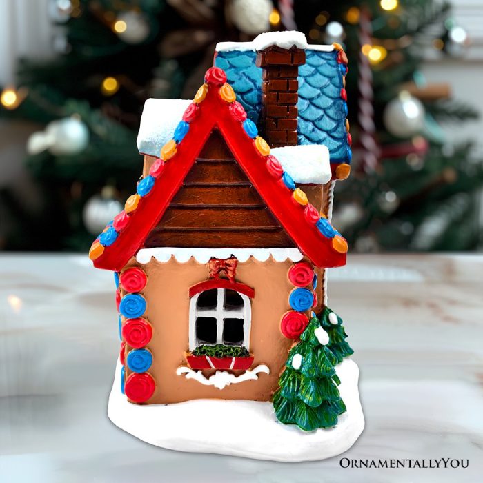 ForProduct 02WhimsicallySweetGingerbreadHomeLightedChristmasDecoration 7LEDTableFigurineHolidayDecor