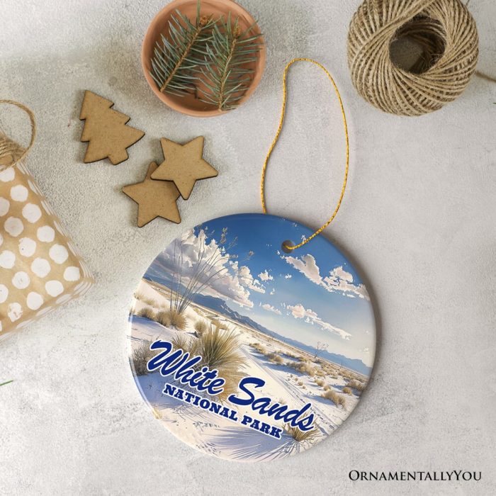 ForProduct 02WhiteSandsNationalParkScenicCeramicOrnament NewMexicoSouvenirChristmasDecoration3DRealisticMockup 15