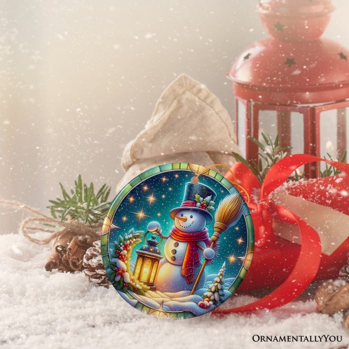 ForProduct 02WinterWandererSnowmanOrnament HolidayGiftandChristmasDecor3DRealisticMockup 12