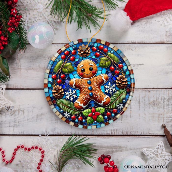 ForProduct 02WinterWoodlandGingerbreadManOrnament CozyYuletideCompanionforChristmasDe3DRealisticMockup 08