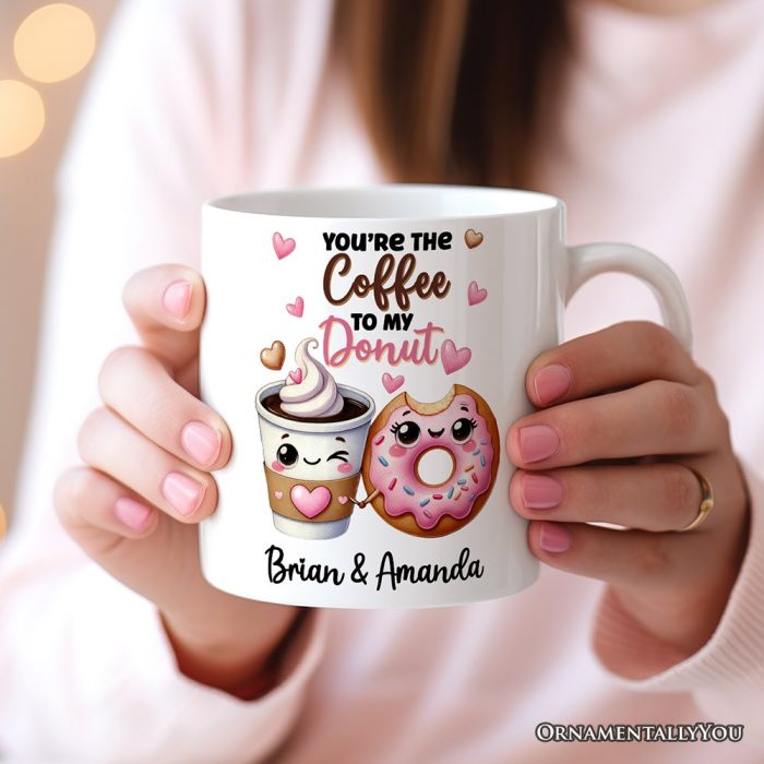 ForProduct 02You retheDonuttoMyCoffeePersonalizedMugforCouple CuteRomanticCoffeeandDonutsLoverGiftWithCustomNames3DRealisticMockupsMug 65