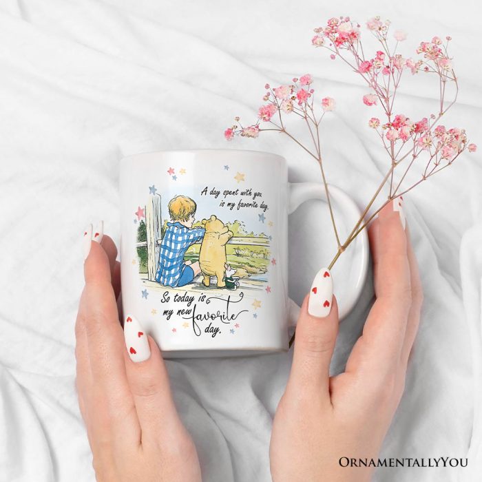 ForProduct 03ADaywithYouisMyFavoritePersonalizedMug PoohBear sSentimentalQuotewithCustomName3DRealisticMockupsMug 58