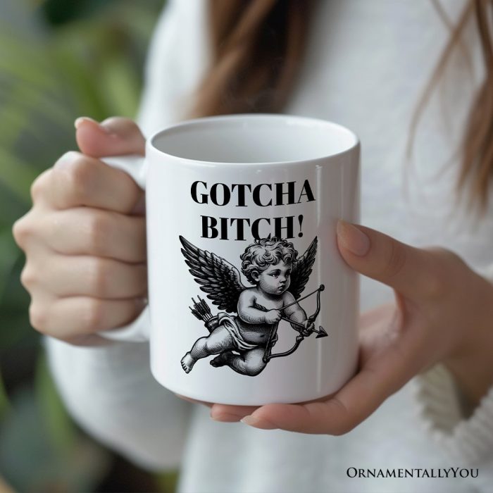 ForProduct 03FunnyValentine sDayCupidGotchaBitchPersonalizedMug VintageSarcasticGiftWithCustomName3DRealisticMockupsMug 61
