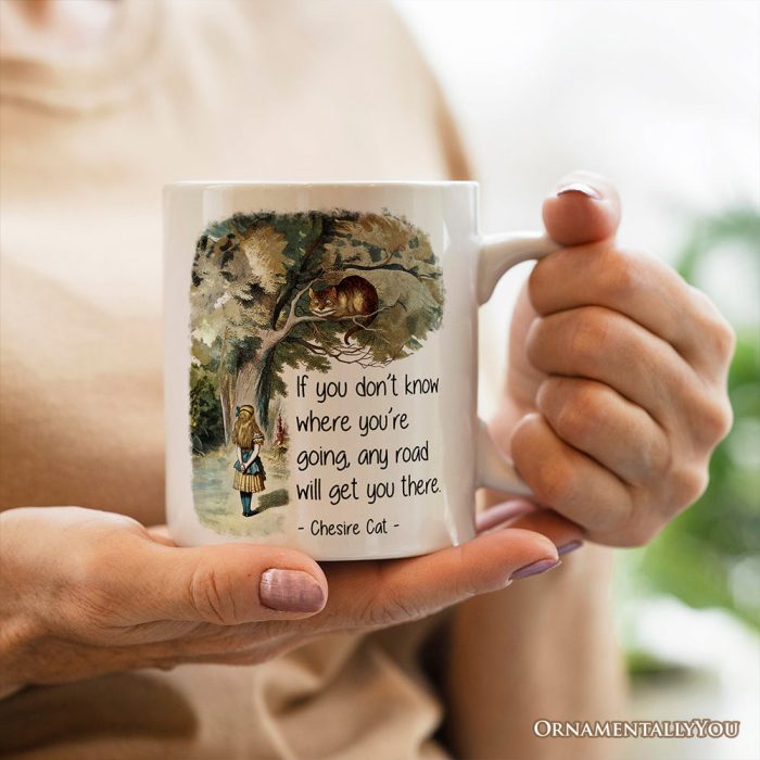 ForProduct 03GettingLostCheshireCatQuotePersonalizedMug VintageAlice sAdventuresinWonderland3DRealisticMockupsMug 11