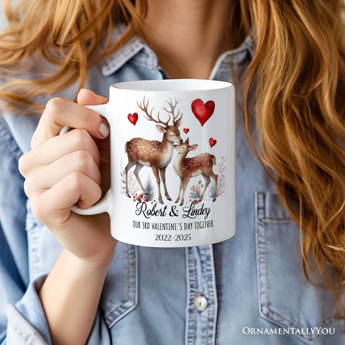 ForProduct 03ValentineDeerAnniversaryPersonalizedMugforCouple TogetherKeepsakeRomanticGift3DRealisticMockupsMug 34