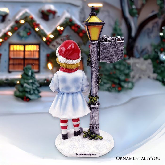 ForProduct 03VictorianStyleChristmasGirlandStreetLampTabletopFigurine 8VintageHolidayStatueofaGiftCarryingBelle