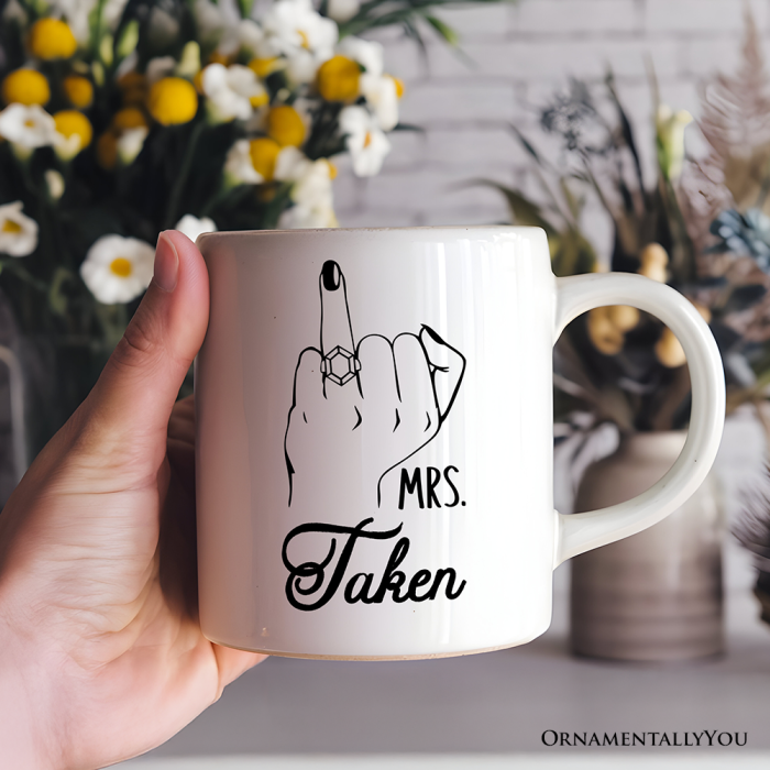 ForProduct 03WeddingRingFingerMrsPersonalizedMug MarriedEngagedGiftForWomenWithCustomName3DRealisticMockupsMug 76