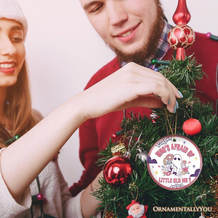 ForProduct 03Who sAfraidofLittleOldMeQuoteOrnament CuteTrendyChristmasGift3DHumanMockup 09