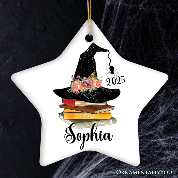 ForProduct 03WitchHatandBooksThemeCustomizedGirlsOrnamentMockup Group 03 03