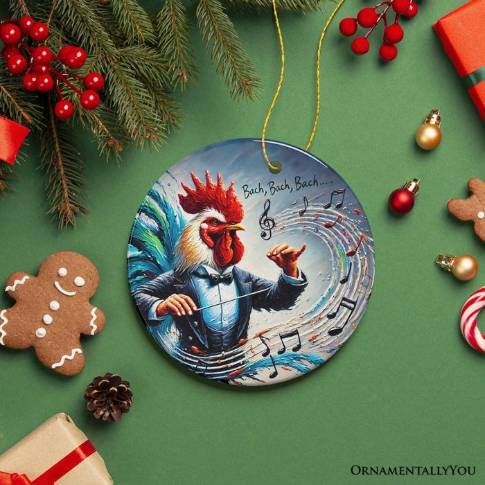 ForProduct 04BachBachBachChickenConductorOrnament PlayfulMusicalChristmasDecor23DRealisticMockup 14