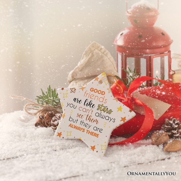 ForProduct 04GoodFriendsareLikeStarsChristmasOrnament FriendshipGiftandAppreciation3DRealisticMockup 12