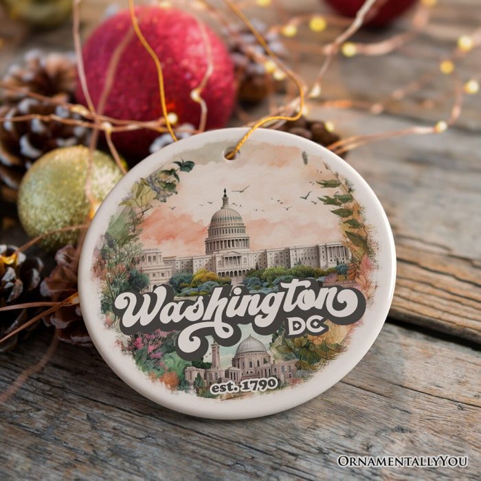 ForProduct 04WashingtonDCVintageCapitolBuildingOrnament UnitedStatesCapitalGiftSouvenir3DRealisticMockup 03