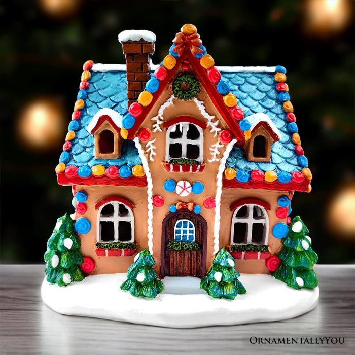ForProduct 04WhimsicallySweetGingerbreadHomeLightedChristmasDecoration 7LEDTableFigurineHolidayDecor