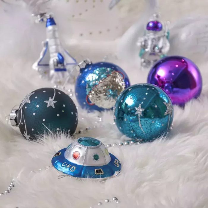 ForProduct 06GalacticSpaceThemeGlassOrnamentBundle PurpleStarPat