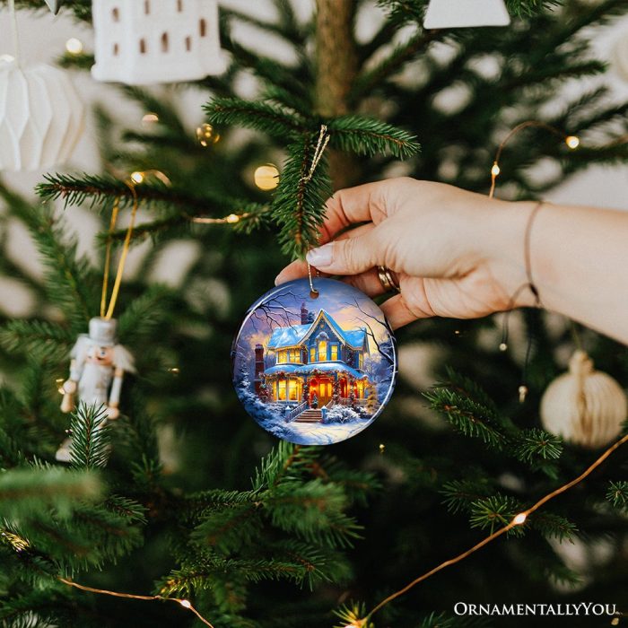 ForProduct 06GlowingWinterNightPaintingCeramicOrnament WarmandInvitingChristmasTreeDecor23DHumanMockup11