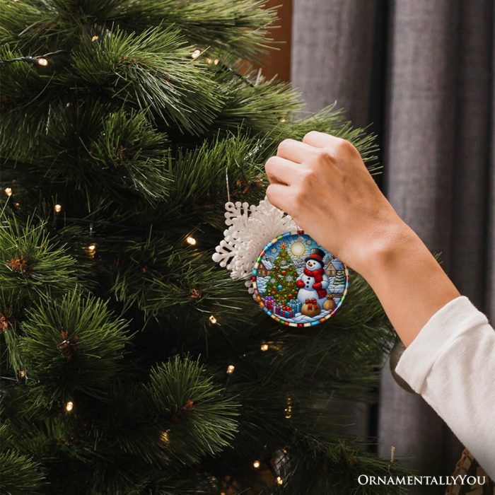 ForProduct 06WinterFestivityTopHatSnowmanOrnament RadiantTreewithHolidaySpiritKeepsakeandGift23DHumanMockup26