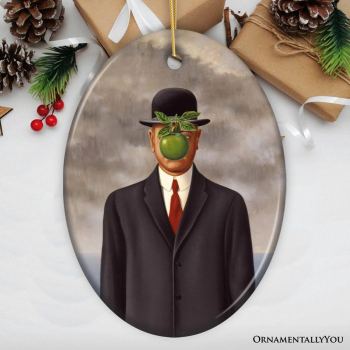 For Product 01 Rene Magritte The Son of Man Ornament Classic Surrealism Painting Christmas Decor Mockup Group 05
