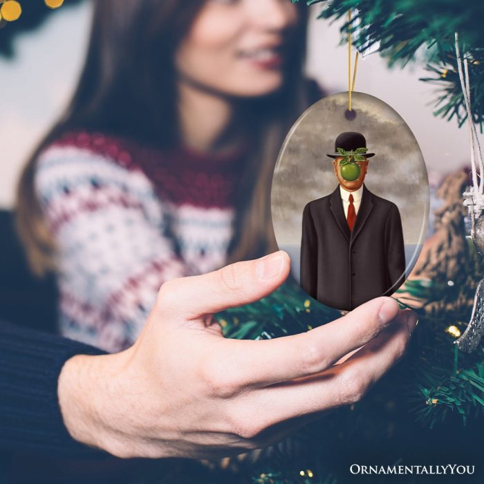 For Product 03 Rene Magritte The Son of Man Ornament Classic Surrealism Painting Christmas Decor 3D Human Mockup 21