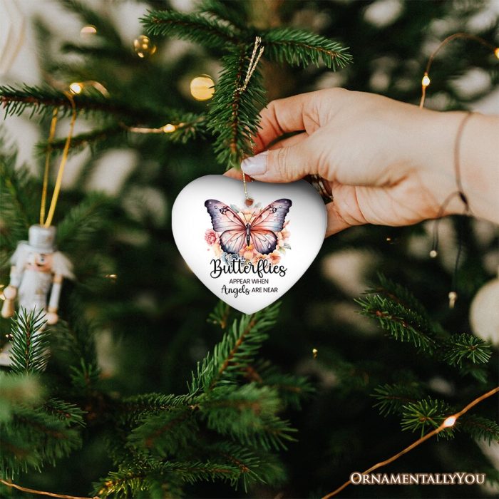 For Product 03 Watercolor Butterflies Appear Memorial Ornament Wings of Remembrance Gift 3D Human Mockup 11