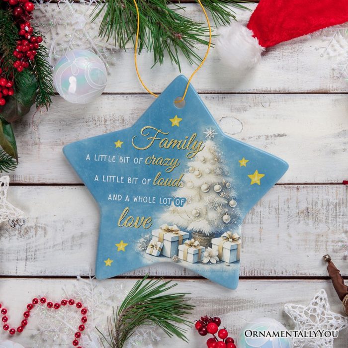 For Product 03 Whimsical Family Quote Ornament Enchanting White Christmas Appreciation Gift and Tree Decor Star 3D Realistic Mockup 08 01