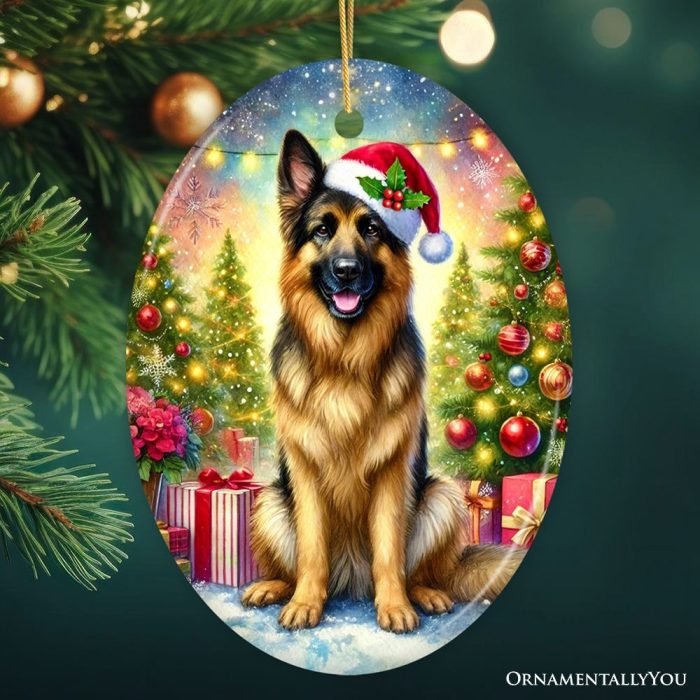 For Product 03 Winter Wonderland German Shepherd Ornament Gift and Decor for Cozy Christmas 2 Mockup Group 05
